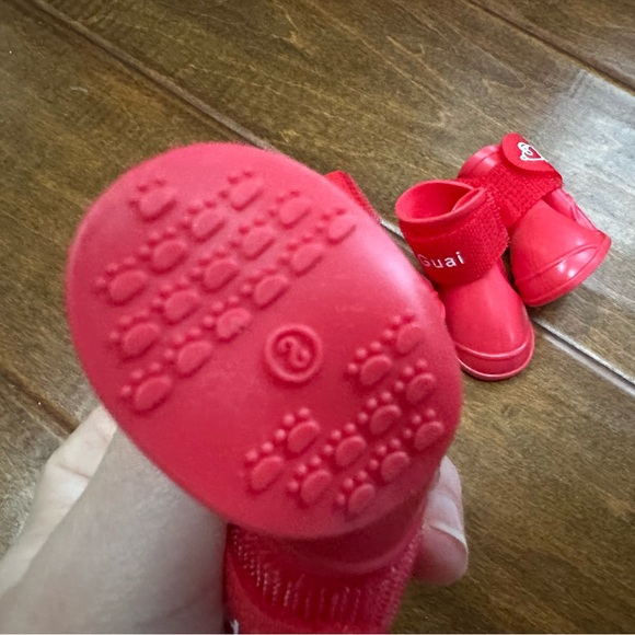 Red Puppy/xxs Dog Rain Boots - Picture 4 of 6